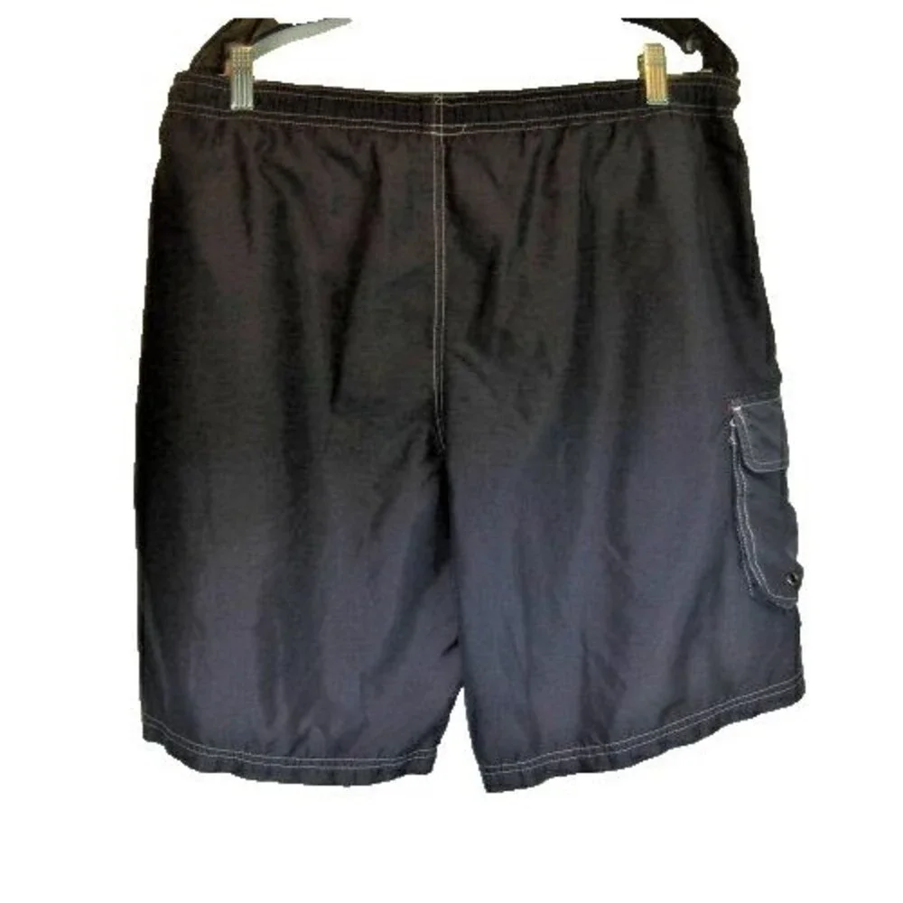 Mens Sportif Navy Lined Nylon Lifeguard Swim Shorts sz Lx9